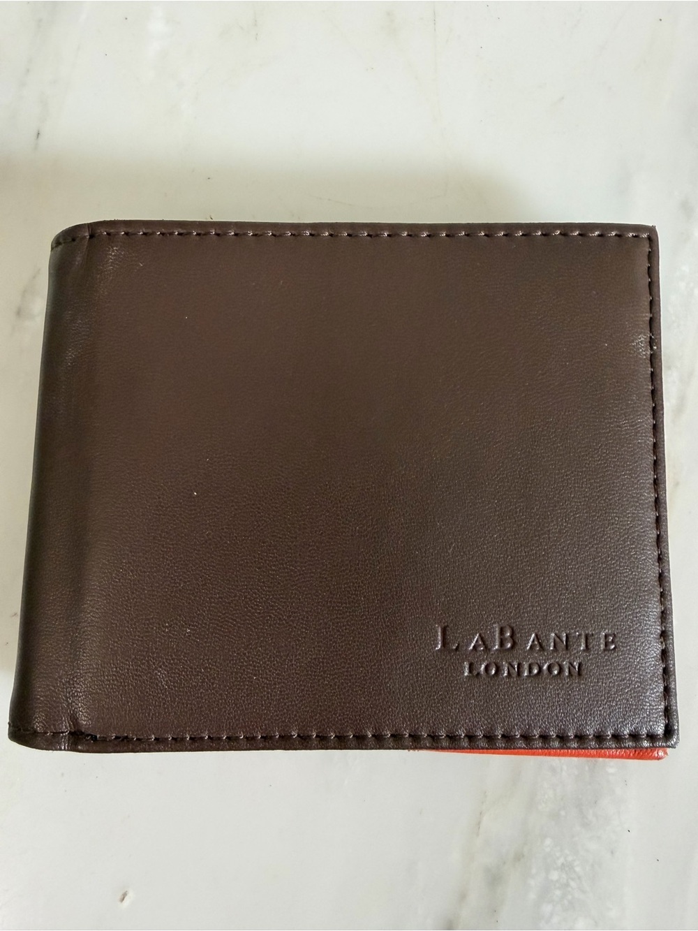 La Bante London Brown leather card holder slim folding wallet
